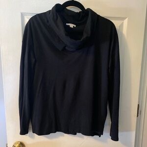 James Perse Size 1 black cowl neck top